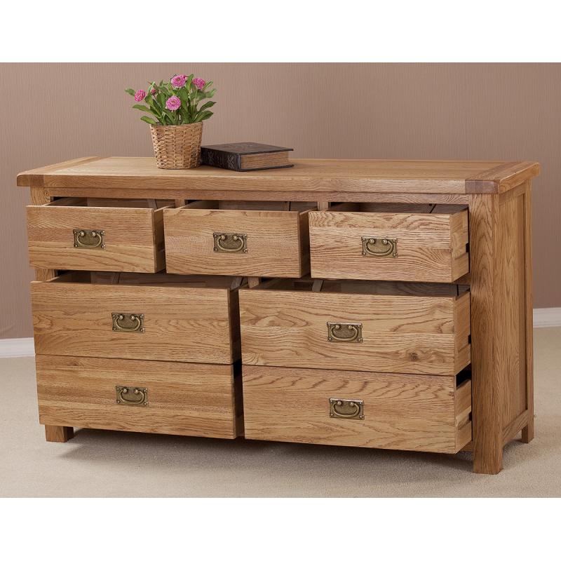Kingsbury Solid Oak 7 Drawer Wide Chest